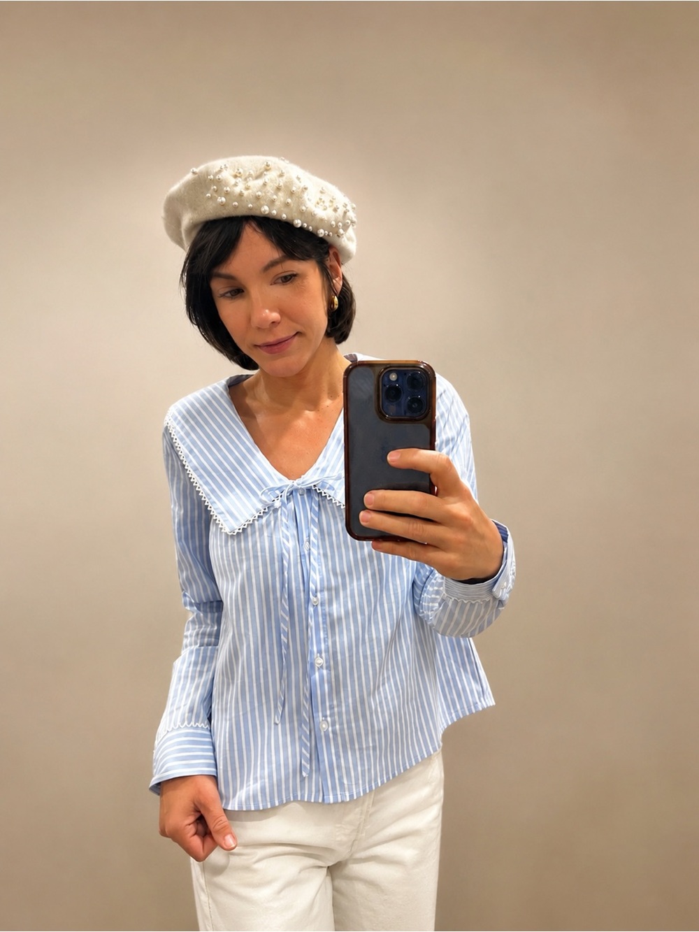 Light Blue French vibe Blouse